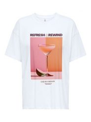 ONLY Koszulka w kolorze białym rozmiar: XL. Białe bluzki damskie Only, xl, bez wzorów, z bawełny, bez kołnierzyka, bez ramiączek. Za 65.69 zł.