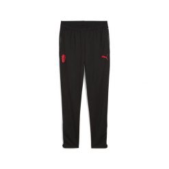 Męskie spodnie treningowe AC Milan PUMA Black For All Time Red. Czarne spodnie materiałowe męskie Puma, bez wzorów, sportowe. Za 329.00 zł.