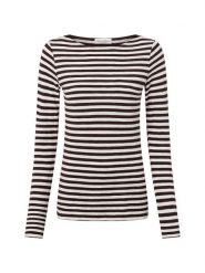 Marc O'Polo koszulka z długim rękawem Kobiety Bawełna brązowy|biały, XS. Białe t-shirty damskie Marc O´Polo, xs, bez wzorów, z bawełny, bez kołnierzyka. Za 219.95 zł.