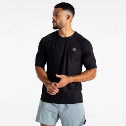 Koszulka turystyczna męska Power Up. Czarne t-shirty sportowe męskie Dare 2b, l, bez ramiączek, trekkingowe. W wyprzedaży za 79.99 zł.