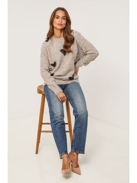 Soft Cashmere Sweter w kolorze szarobrązowym rozmiar: 36/38. Brązowe swetry klasyczne damskie Soft Cashmere, bez kołnierzyka. Za 113.10 zł.