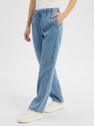 Samsøe Samsøe spodnie z lyocellu - Sahoysa Kobiety Lyocell niebieski, S. Niebieskie spodnie materiałowe damskie Samsoe & Samsoe, bez wzorów, z denimu. Za 429.95 zł.