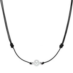 Valero Pearls Łańcuszek Skóra naturalna Czarny Naszyjniki 1 ct Damski. Czarne naszyjniki damskie Valero Pearls, srebrne. Za 199.99 zł.
