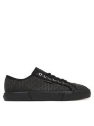 Calvin Klein Trampki Vulc Laceup Cv Aop HM0HM02122 Czarny. Czarne trampki i tenisówki męskie CALVIN KLEIN, bez wzorów, z materiału, bez zapięcia. Za 359.99 zł.