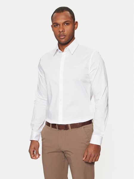 Guess Koszula Sunset M1YH20 W7ZK1 Biały Slim Fit. Białe koszule męskie Guess, m, z aplikacjami, z bawełny, bez kołnierzyka, bez ramiączek. Za 295.00 zł.