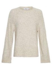 MOSS COPENHAGEN Sweter "Ceara Hope" w kolorze beżowym rozmiar: M/L. Brązowe swetry klasyczne damskie MOSS COPENHAGEN, l, z poliamidu, bez kołnierzyka. Za 171.28 zł.
