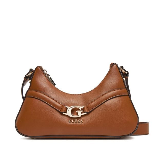 Torebka Guess. Brązowe listonoszki damskie Guess, z aplikacjami, bez dodatków. Za 289.99 zł.