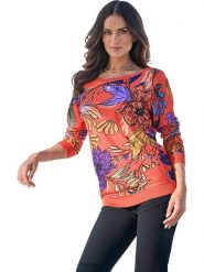 Heine Sweter w kolorze pomarańczowym ze wzorem rozmiar: 36. Pomarańczowe swetry klasyczne damskie Heine, bez kołnierzyka. Za 126.99 zł.