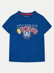 Guess T-Shirt N5RI00 K8HM4 Niebieski Regular Fit. Niebieskie t-shirty chłopięce Guess, z aplikacjami, z bawełny, bez ramiączek. Za 59.99 zł.
