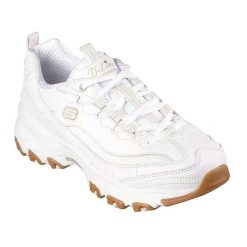 Buty Kobieta Skechers D´Lites biały. Białe obuwie trekkingowe damskie Skechers. Za 339.99 zł.