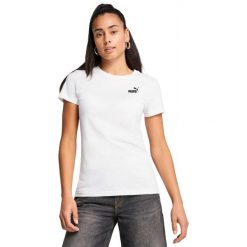 Koszulka Puma Ess Small No. 1 Logo Tee, Kobiety. Czarne bluzki sportowe damskie Puma, xs, bez wzorów, z bawełny, bez ramiączek. Za 140.00 zł.