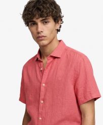 Superdry Koszula Riviera z krótkim rękawem, len – CORAL. Brązowe koszule damskie Superdry., na lato, xl, bez wzorów, ze lnu, bez kołnierzyka, bez ramiączek. Za 345.10 zł.