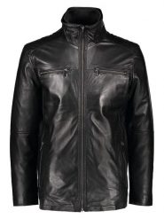 Bugatti Skórzana kurtka w kolorze czarnym rozmiar: 52. Czarne kurtki męskie Bugatti, bez wzorów, ze skóry, bez kaptura. Za 674.99 zł.