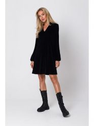 Made of emotion Aksamitna sukienka w kolorze czarnym rozmiar: L. Czarne sukienki damskie Made Of Emotion, l, bez wzorów, z bawełny, bez kołnierzyka, bez ramiączek, mini, rozkloszowane. Za 235.50 zł.