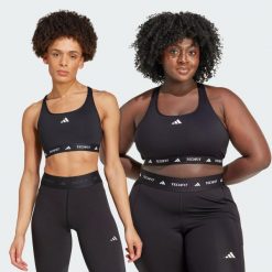 Biustonosz Techfit Medium-Support. Białe biustonosze sportowe damskie Adidas, bez wzorów, z materiału. Za 179.00 zł.