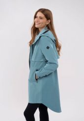 Płaszcz przejściowy J-BOLONIA. Niebieskie płaszcze damskie Volcano, na wiosnę, m, bez wzorów, z materiału, plus size. Za 329.99 zł.