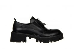 Półbuty Bayla-161 054 2894 03 Black 161383, Czarny, Skóra naturalna - 40. Czarne półbuty damskie Bayla, bez wzorów, z gumy, bez obcasa, na platformie. W wyprzedaży za 269.10 zł.