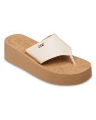 Sandały dla Kobiety SUNSET DREAMS Biały. Białe sandały damskie Roxy, bez wzorów, z materiału, bez obcasa. Za 169.99 zł.