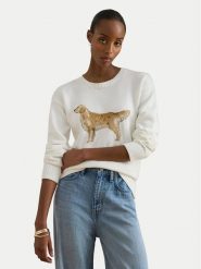 LAUREN RALPH LAUREN Sweter 200P10148001 Biały Relaxed Fit. Białe swetry klasyczne damskie Lauren Ralph Lauren, s, z bawełny, bez kołnierzyka. Za 1,199.00 zł.