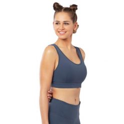Stanik sportowy Fitness Siroko Air Flow+. Niebieskie biustonosze sportowe damskie SIROKO, bez wzorów, z elastanu. W wyprzedaży za 105.00 zł.