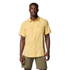 Koszula sportowa męska Utilizer II Solid Short Sleeve Shirt. Żółte koszule męskie Columbia, m, bez wzorów, z poliesteru, bez kołnierzyka, bez ramiączek. Za 199.99 zł.