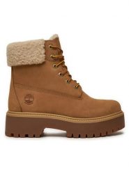 Timberland Trapery Stone Street TB0A2PU67541 Beżowy. Brązowe trapery damskie Timberland, z nubiku, bez obcasa. Za 889.99 zł.