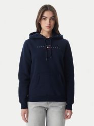 Tommy Jeans Bluza Linear DW0DW23485 Granatowy Regular Fit. Niebieskie bluzy bez kaptura damskie Tommy Jeans, s, z bawełny. Za 409.99 zł.