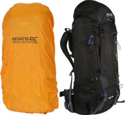 Plecak trekkingowy Regatta EU187. Czarne plecaki damskie Regatta, bez wzorów, z materiału. Za 399.99 zł.