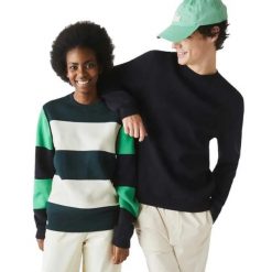 Sweter turystyczny męski Lacoste AH3124. Czarne swetry męskie Lacoste, m, bez wzorów, z bawełny, bez kołnierzyka. Za 317.00 zł.