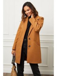 L'armoire de Suzette Płaszcz przejściowy w kolorze karmelowym rozmiar: 42. Brązowe płaszcze damskie L'armoire de Suzette, l, bez wzorów, klasyczne. Za 170.07 zł.