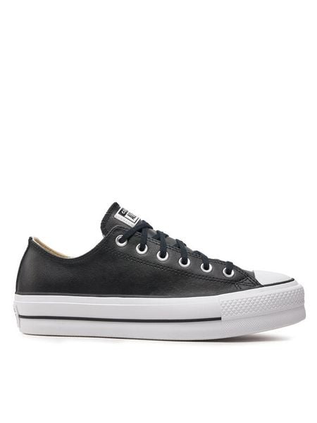 Converse Trampki Ctas Lift Clean Ox 561681C Czarny. Czarne trampki i tenisówki damskie Converse, bez wzorów, ze skóry. Za 319.99 zł.