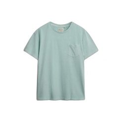 T-shirt lniany z kieszenią Superdry Classic. Niebieskie t-shirty męskie Superdry., xl, bez wzorów, z bawełny, bez kołnierzyka. Za 143.35 zł.