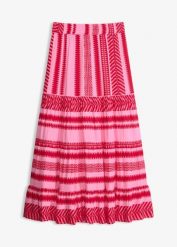 Spódnica maxi z lejącej wiskozy. Czerwone spódniczki damskie bonprix, na lato, bez wzorów, z wiskozy, maxi. Za 54.99 zł.