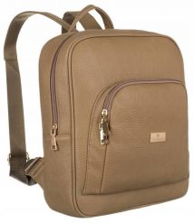 Plecak damski Peterson PTN PL-29601 beżowy. Brązowe plecaki damskie Peterson, bez wzorów, ze skóry ekologicznej. Za 149.99 zł.