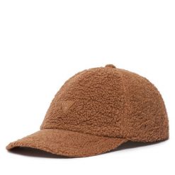 Czapka z daszkiem Guess. Brązowe czapki z daszkiem damskie Guess, z aplikacjami. Za 194.99 zł.