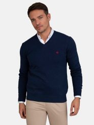 SIR RAYMOND TAILOR Sweter "Neva" w kolorze granatowym rozmiar: XL. Niebieskie swetry męskie Sir Raymond Tailor, xl, bez wzorów, z bawełny, bez kołnierzyka. Za 114.17 zł.