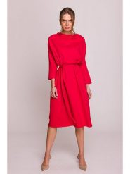 Stylove Sukienka w kolorze czerwonym rozmiar: XXL/3XL. Czerwone sukienki damskie Stylove, xl, bez wzorów, z tkaniny, bez kołnierzyka, bez ramiączek, midi. Za 223.99 zł.