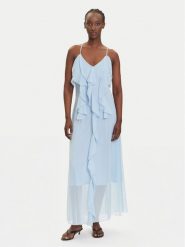 Vero Moda Sukienka wieczorowa Camille 10336405 Błękitny Regular Fit. Niebieskie sukienki damskie Vero Moda, m, bez wzorów, z syntetyku, wizytowe, bez kołnierzyka, bez ramiączek. Za 259.99 zł.