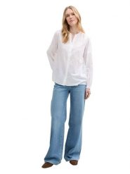 Tom Tailor Bluzka w kolorze białym rozmiar: 44. Białe bluzki damskie Tom Tailor, bez wzorów, z bawełny, bez kołnierzyka, bez ramiączek. Za 82.83 zł.