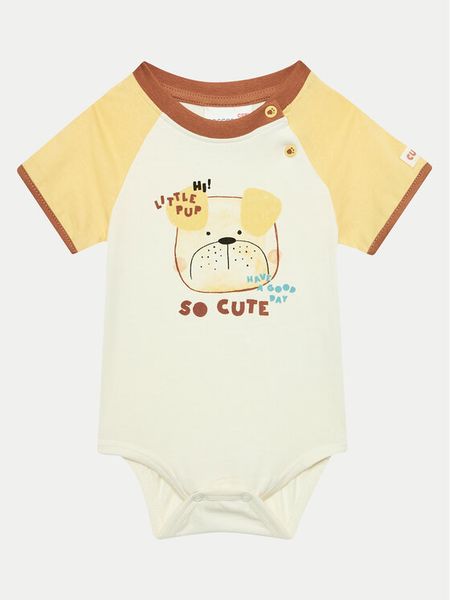 Coccodrillo Body dziecięce WC4112201HBN Beżowy. Brązowe body niemowlęce COCCODRILLO, bez wzorów, z bawełny, bez ramiączek. Za 29.99 zł.