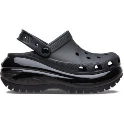 Klapki Crocs Model Classic Mega Crush Clog Kolor Czarny. Czarne klapki damskie Crocs, bez wzorów, z gumy, bez obcasa, na platformie. Za 394.00 zł.
