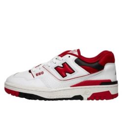 Buty do chodzenia dla dorosłych New Balance 550 White Red. Czerwone buty sportowe na co dzień damskie New Balance, bez wzorów, z materiału, trekkingowe. Za 613.00 zł.