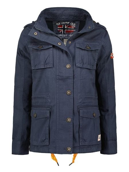 Geographical Norway Kurtka przejściowa "Arouchka" w kolorze granatowym rozmiar: M. Niebieskie kurtki damskie Geographical Norway, m, z aplikacjami, bez kaptura. Za 147.91 zł.