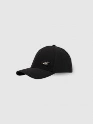 4F Czapka z daszkiem strapback uniseks - czarna S/M (58cm). Czarne czapki z daszkiem damskie 4f, bez wzorów. Za 69.99 zł.