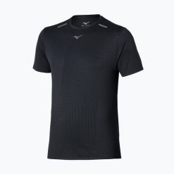 Koszulka do biegania męska Mizuno Tech Light Tee. Czarne t-shirty sportowe męskie Mizuno, l, z materiału, bez ramiączek, do biegania. Za 329.99 zł.