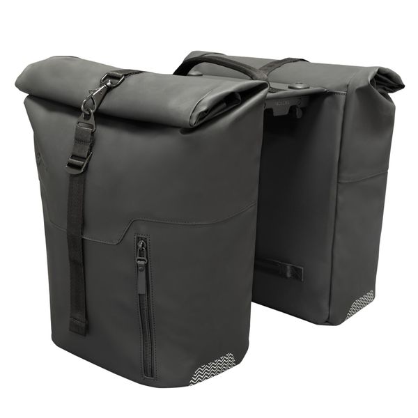 Rower - Podwójna torba Virgil, czarna. Czarne torebki klasyczne damskie RACKTIME, bez wzorów, bez dodatków. Za 524.20 zł.