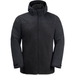 Kurtka w góry męska Jack Wolfskin Taubenberg. Czarne kurtki męskie Jack Wolfskin, m, bez wzorów, z materiału, klasyczne, z kapturem. Za 884.00 zł.