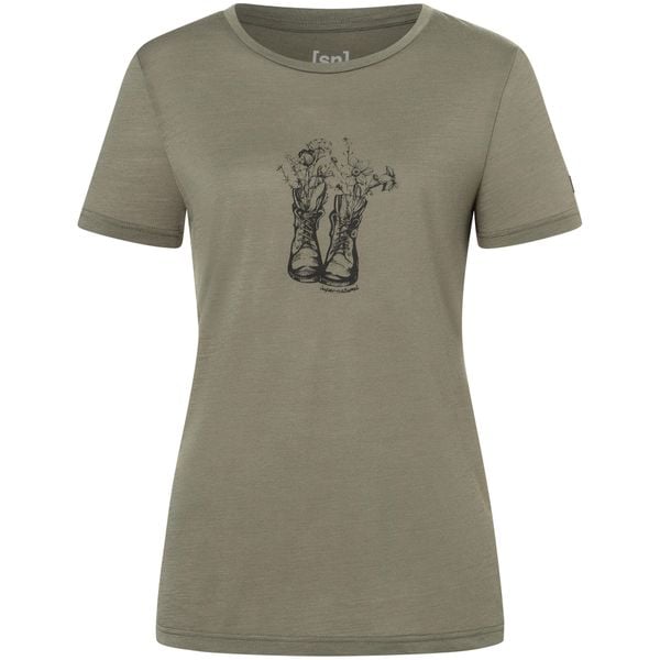 Koszulka z krótkim rękawem damska SUPER.NATURAL W Flower Boots Tee. Zielone bluzki sportowe damskie Super.natural, m, bez wzorów, bez ramiączek. Za 249.99 zł.