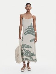 Desigual Sukienka letnia Marsella 25SWVF11 Beżowy Slim Fit. Brązowe sukienki damskie Desigual, na lato, xl, bez wzorów, z syntetyku, bez kołnierzyka, bez ramiączek. Za 479.99 zł.