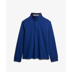 Bluza z pół zamkiem błyskawicznym Superdry Cotton Classics Jersey Henley. Niebieskie bluzy bez kaptura męskie Superdry., m, z jersey. Za 324.60 zł.